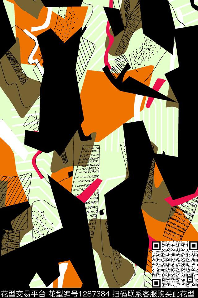 灰色花涂鸦花卉数码印花华亿平台下载（图片编号: 1287384） - 瓦栏（Walan）