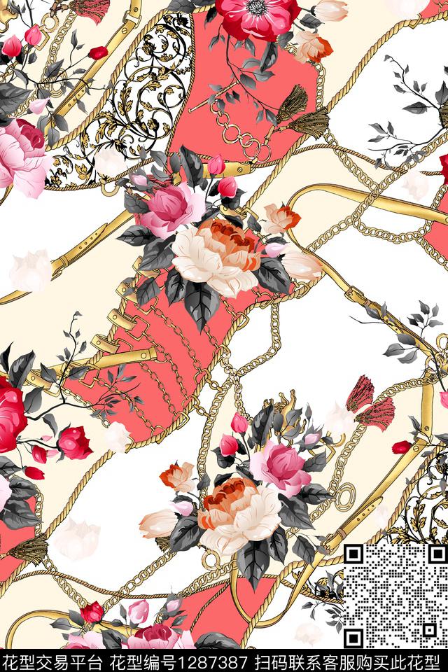 涂鸦佩斯利花卉数码印花华亿平台下载（图片编号: 1287387） - 瓦栏（Walan）