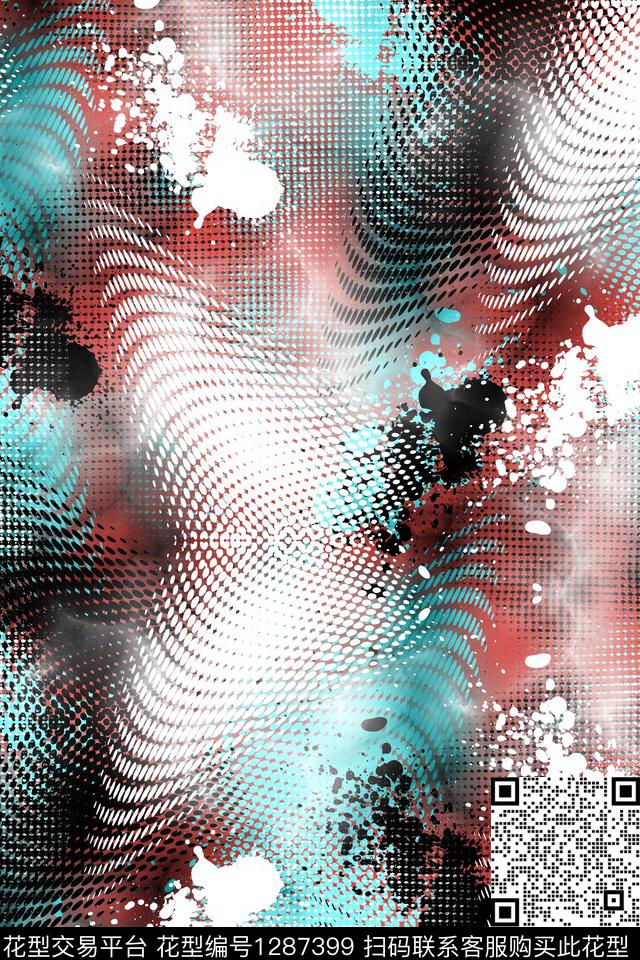 羽绒服运动服抽象男装数码印花华亿平台下载（图片编号: 1287399） - 瓦栏（Walan）