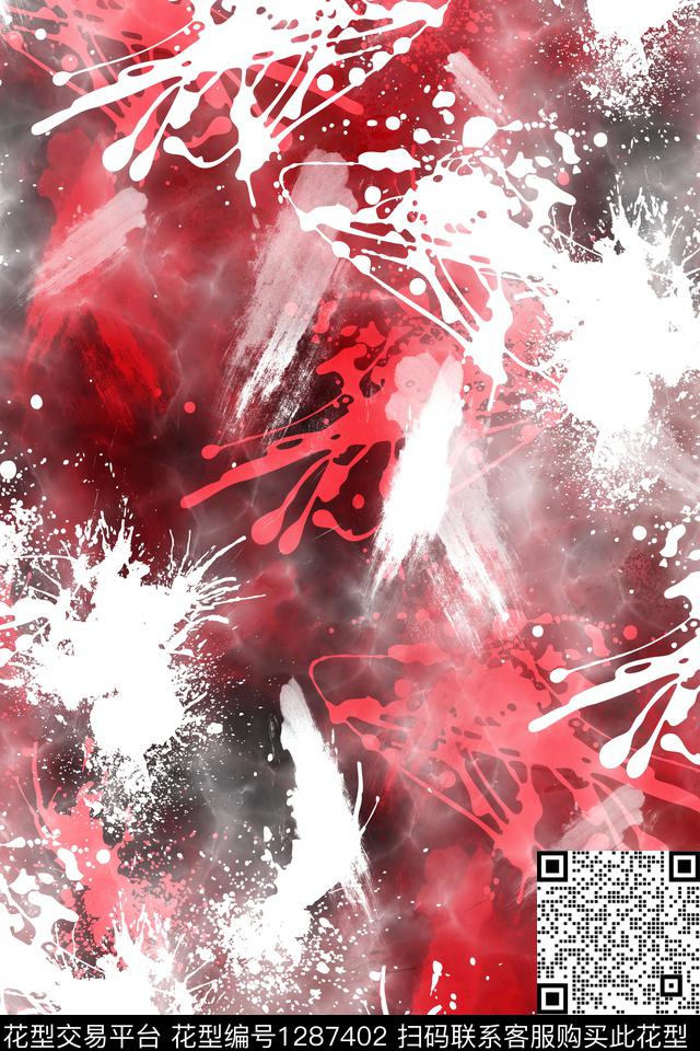 羽绒服运动服抽象男装数码印花华亿平台下载（图片编号: 1287402） - 瓦栏（Walan）