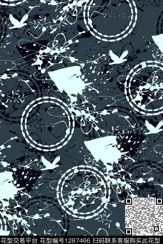 羽绒服运动服抽象男装传统印花华亿平台下载（图片编号: 1287466） - 瓦栏（Walan）