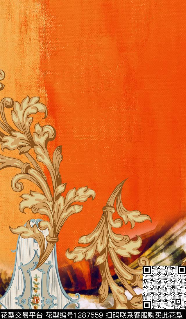 定位花香云纱民族风数码印花华亿平台下载（图片编号: 1287559） - 瓦栏（Walan）