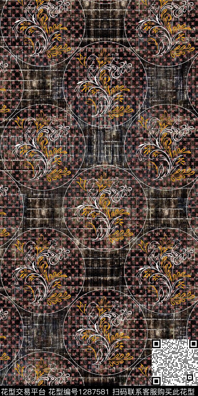 数码华亿平台民族花卉大牌风数码印花华亿平台下载（图片编号: 1287581） - 瓦栏（Walan）