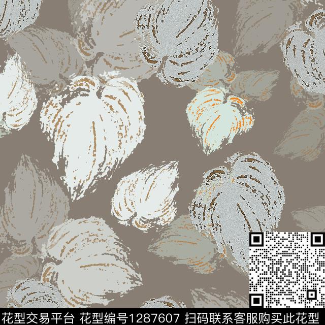 男装绿植树叶抽象传统印花华亿平台下载（图片编号: 1287607） - 瓦栏（Walan）