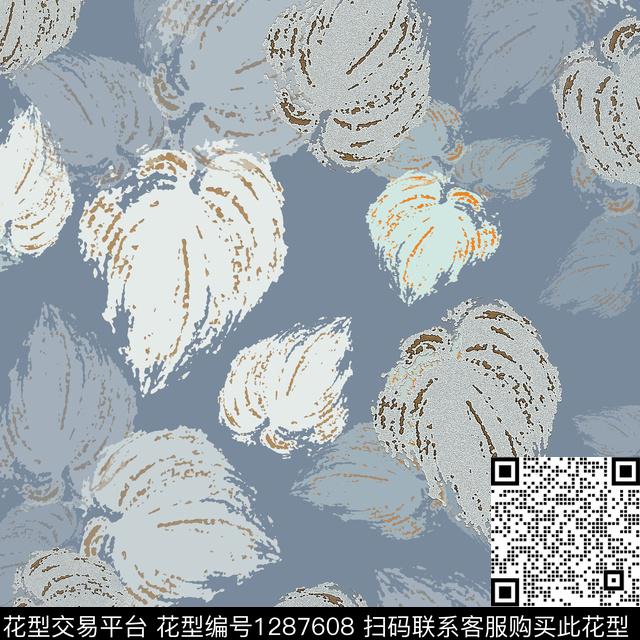 男装绿植树叶抽象传统印花华亿平台下载（图片编号: 1287608） - 瓦栏（Walan）