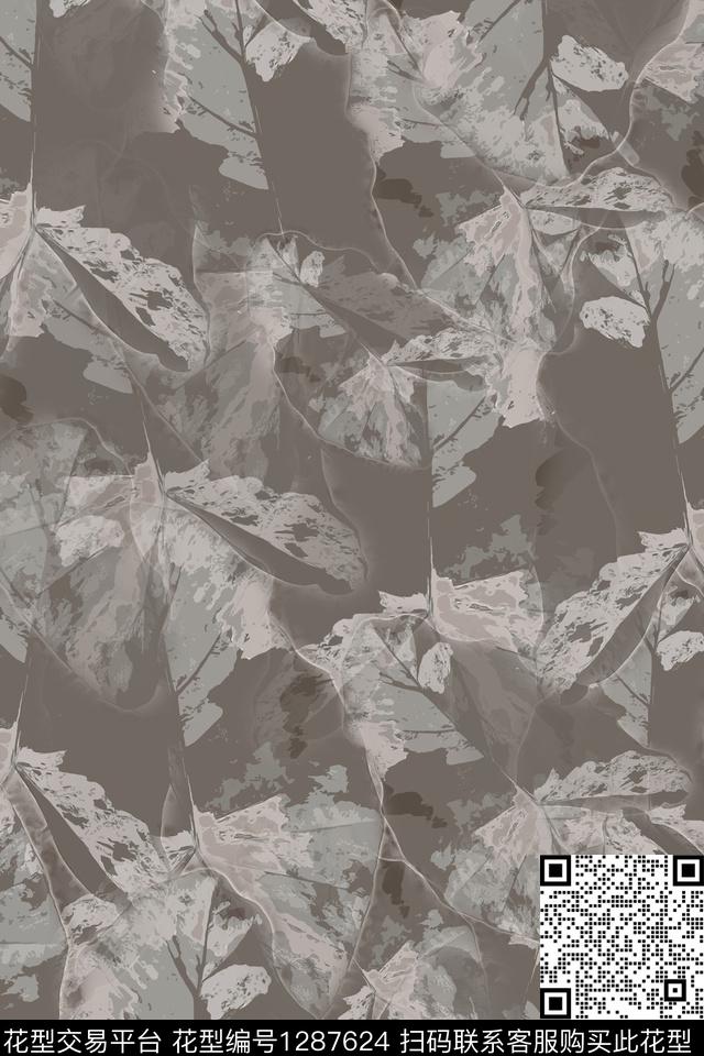 男装绿植树叶迷彩图案传统印花华亿平台下载（图片编号: 1287624） - 瓦栏（Walan）