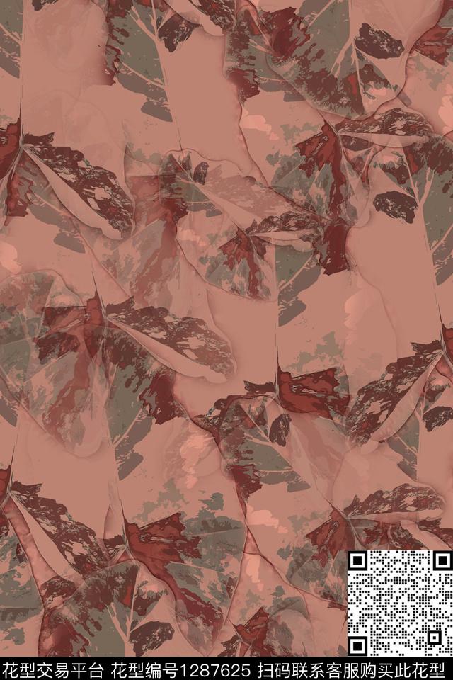 男装绿植树叶迷彩图案传统印花华亿平台下载（图片编号: 1287625） - 瓦栏（Walan）