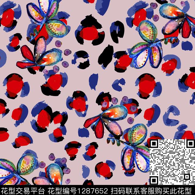 数码华亿平台水彩几何数码印花华亿平台下载（图片编号: 1287652） - 瓦栏（Walan）