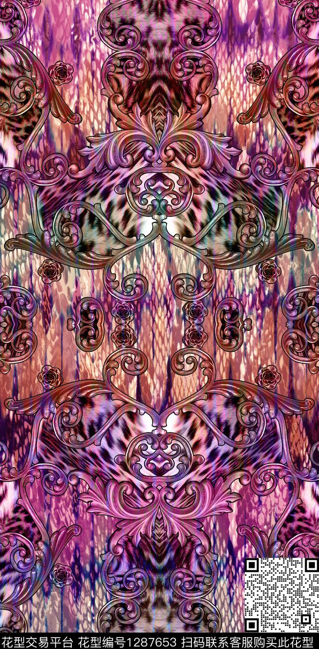 数码华亿平台水彩大牌风数码印花华亿平台下载（图片编号: 1287653） - 瓦栏（Walan）