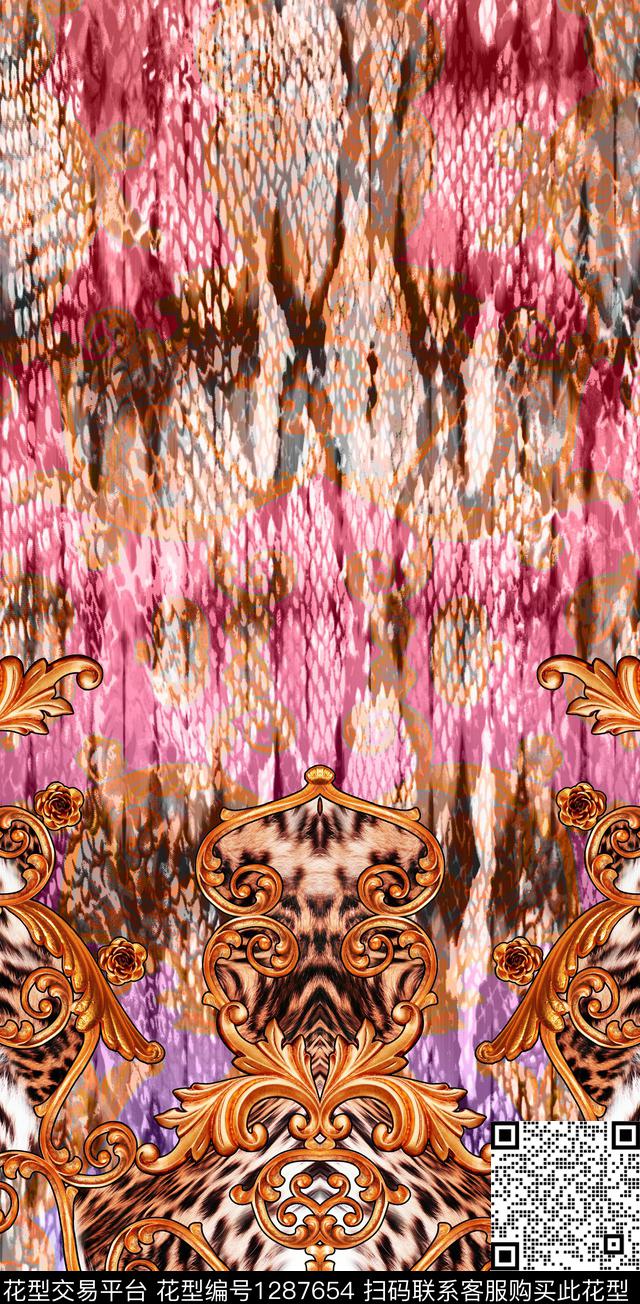 定位花数码华亿平台水彩数码印花华亿平台下载（图片编号: 1287654） - 瓦栏（Walan）