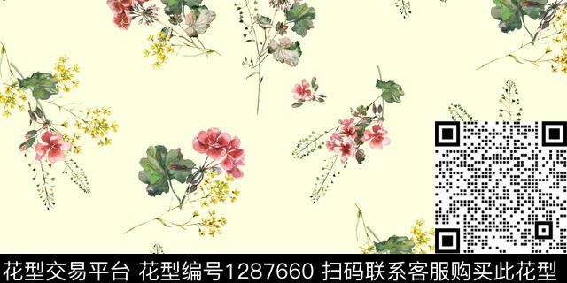 花卉休闲简约数码印花华亿平台下载（图片编号: 1287660） - 瓦栏（Walan）