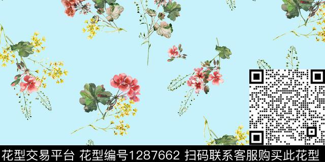 田园花卉休闲数码印花华亿平台下载（图片编号: 1287662） - 瓦栏（Walan）