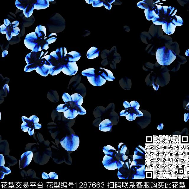 花卉大牌风素雅数码印花华亿平台下载（图片编号: 1287663） - 瓦栏（Walan）