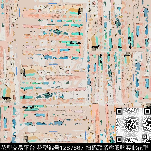 男装肌理纹路抽象数码印花华亿平台下载（图片编号: 1287667） - 瓦栏（Walan）