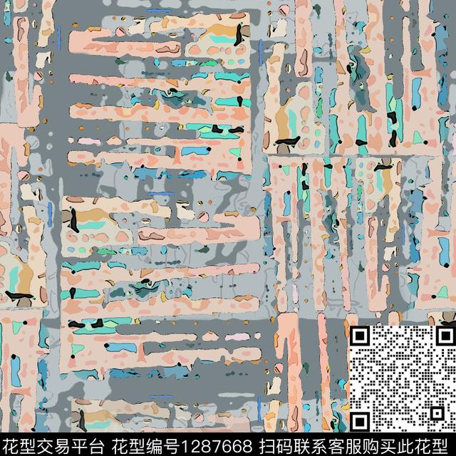 男装肌理纹路抽象数码印花华亿平台下载（图片编号: 1287668） - 瓦栏（Walan）