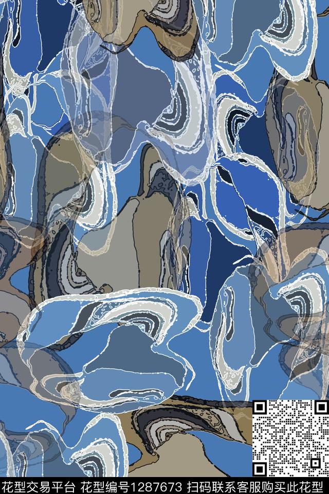 抽象迷彩图案肌理纹路数码印花华亿平台下载（图片编号: 1287673） - 瓦栏（Walan）