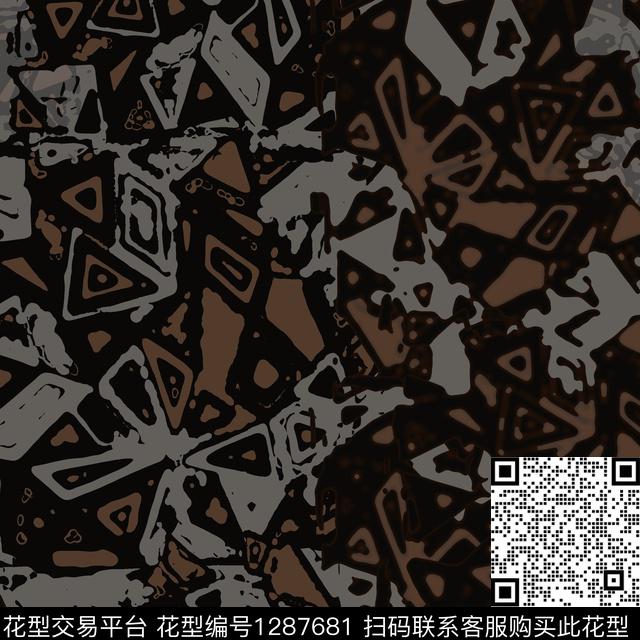 几何男装抽象传统印花华亿平台下载（图片编号: 1287681） - 瓦栏（Walan）