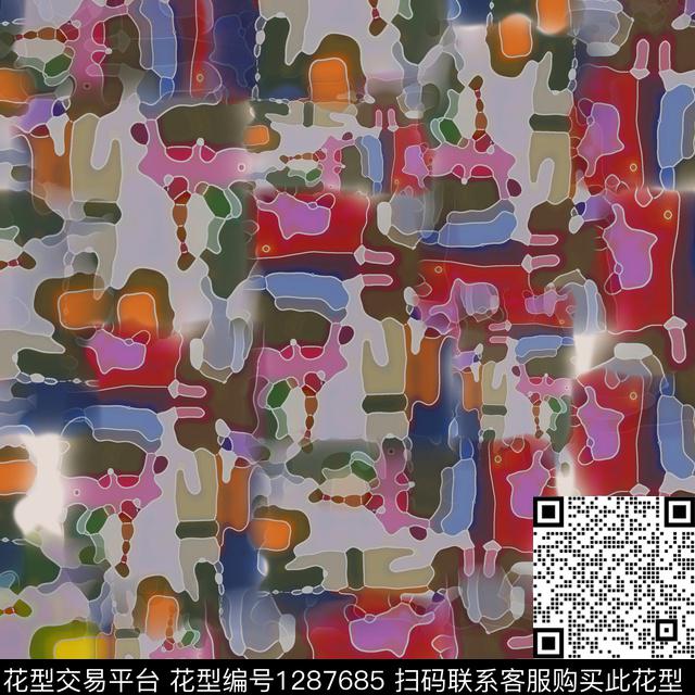 几何抽象肌理图案数码印花华亿平台下载（图片编号: 1287685） - 瓦栏（Walan）