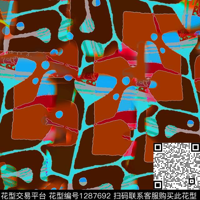 几何男装抽象数码印花华亿平台下载（图片编号: 1287692） - 瓦栏（Walan）