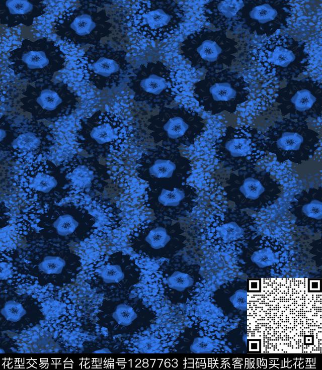 花卉抽象小碎花数码印花华亿平台下载（图片编号: 1287763） - 瓦栏（Walan）