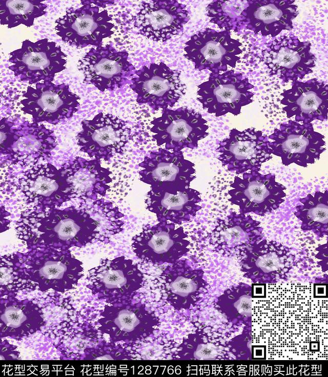 花卉抽象小碎花数码印花华亿平台下载（图片编号: 1287766） - 瓦栏（Walan）