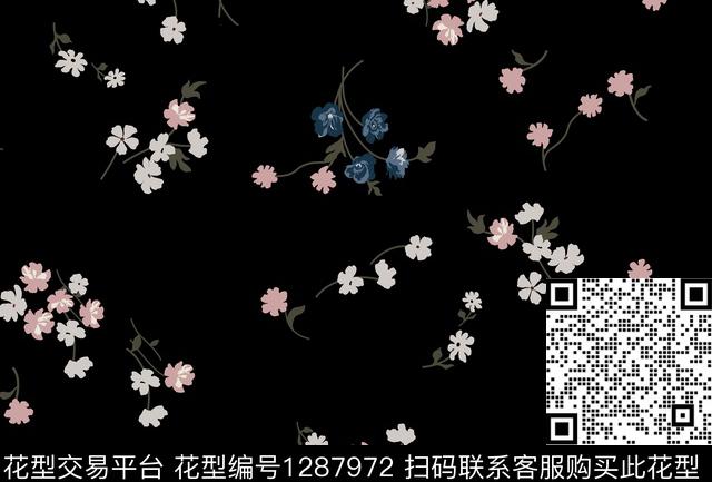 花卉春夏华亿平台线条花卉传统印花华亿平台下载（图片编号: 1287972） - 瓦栏（Walan）