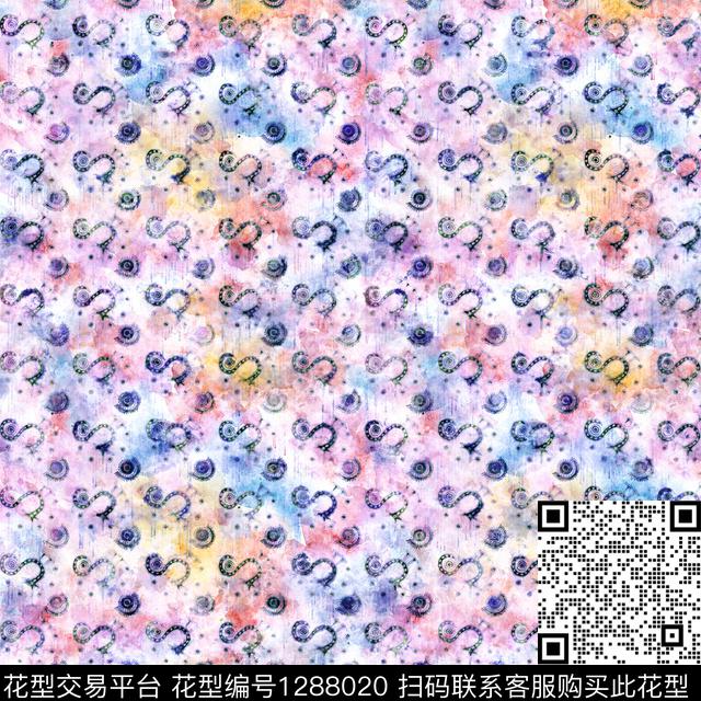 水彩格子手绘数码印花华亿平台下载（图片编号: 1288020） - 瓦栏（Walan）