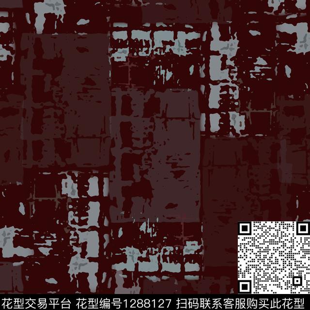 男装手绘线条笔触格子混搭数码印花华亿平台下载（图片编号: 1288127） - 瓦栏（Walan）