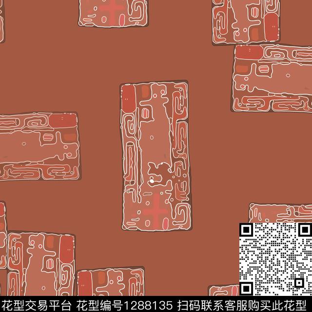 波西米亚手绘线条笔触格子混搭传统印花华亿平台下载（图片编号: 1288135） - 瓦栏（Walan）