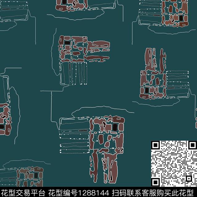 男装抽象趣味传统印花华亿平台下载（图片编号: 1288144） - 瓦栏（Walan）