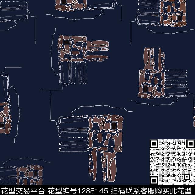 男装抽象趣味传统印花华亿平台下载（图片编号: 1288145） - 瓦栏（Walan）