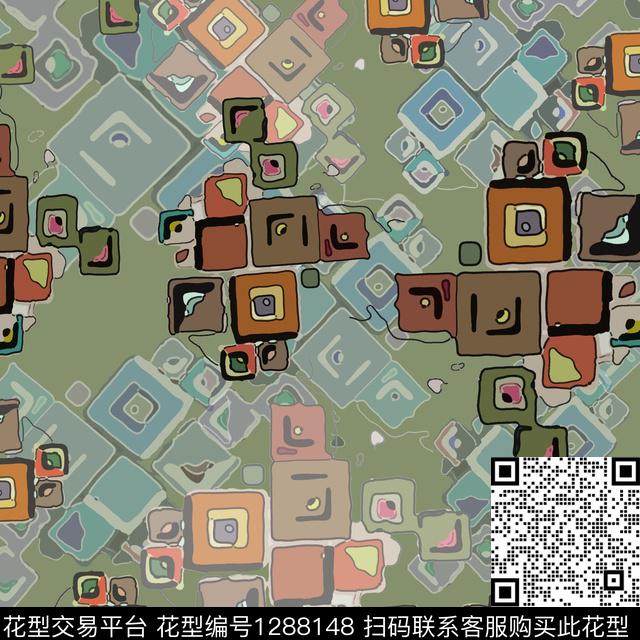 男装趣味格子图案数码印花华亿平台下载（图片编号: 1288148） - 瓦栏（Walan）