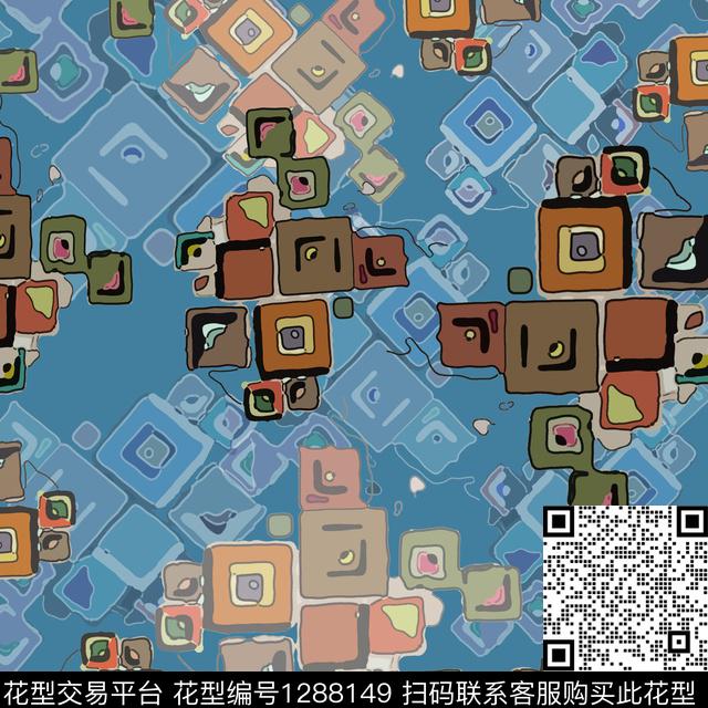 男装趣味格子图案数码印花华亿平台下载（图片编号: 1288149） - 瓦栏（Walan）