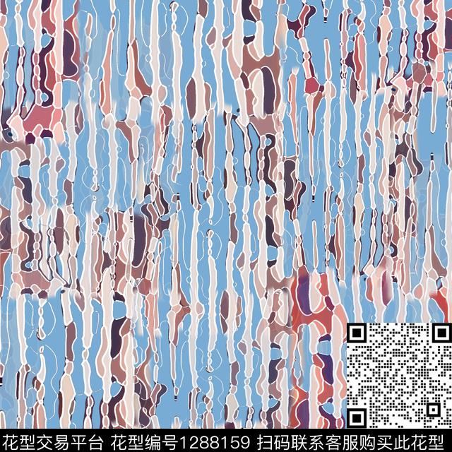 抽象条纹图案手绘线条笔触数码印花华亿平台下载（图片编号: 1288159） - 瓦栏（Walan）