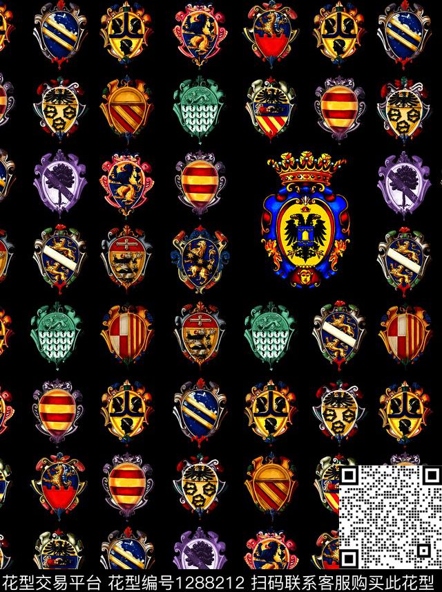 黑底花卉油画华亿平台时尚数码印花华亿平台下载（图片编号: 1288212） - 瓦栏（Walan）