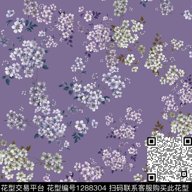 树枝花卉绿植树叶数码印花华亿平台下载（图片编号: 1288304） - 瓦栏（Walan）