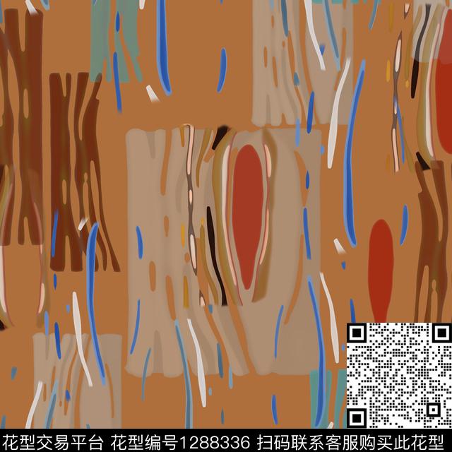 条纹手绘线条笔触抽象数码印花华亿平台下载（图片编号: 1288336） - 瓦栏（Walan）