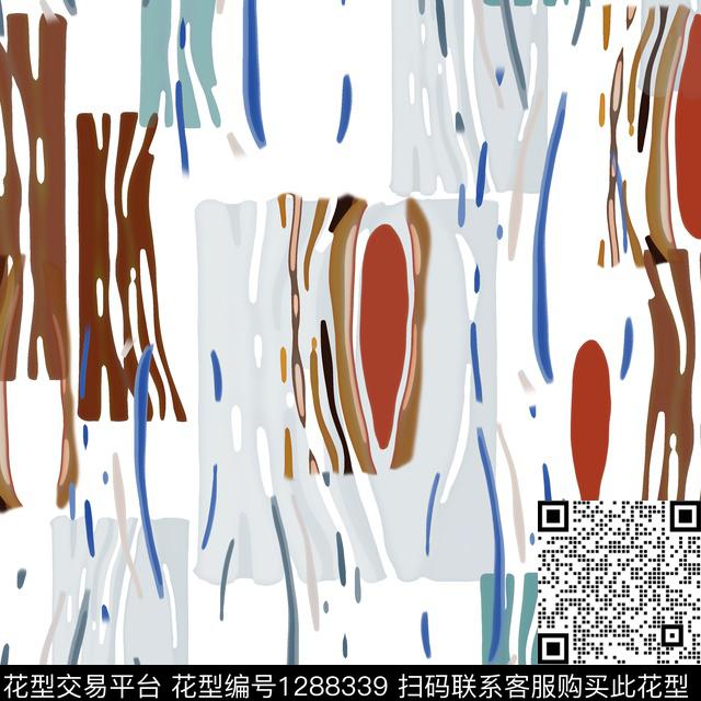 条纹手绘线条笔触抽象数码印花华亿平台下载（图片编号: 1288339） - 瓦栏（Walan）