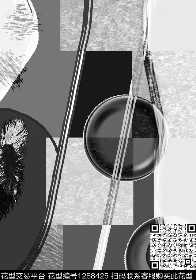 几何格子大牌风数码印花华亿平台下载（图片编号: 1288425） - 瓦栏（Walan）