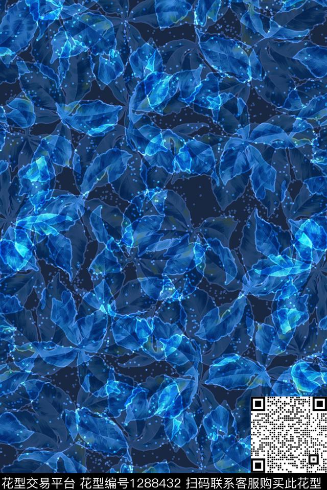 大牌风抽象抽象叶子数码印花华亿平台下载（图片编号: 1288432） - 瓦栏（Walan）