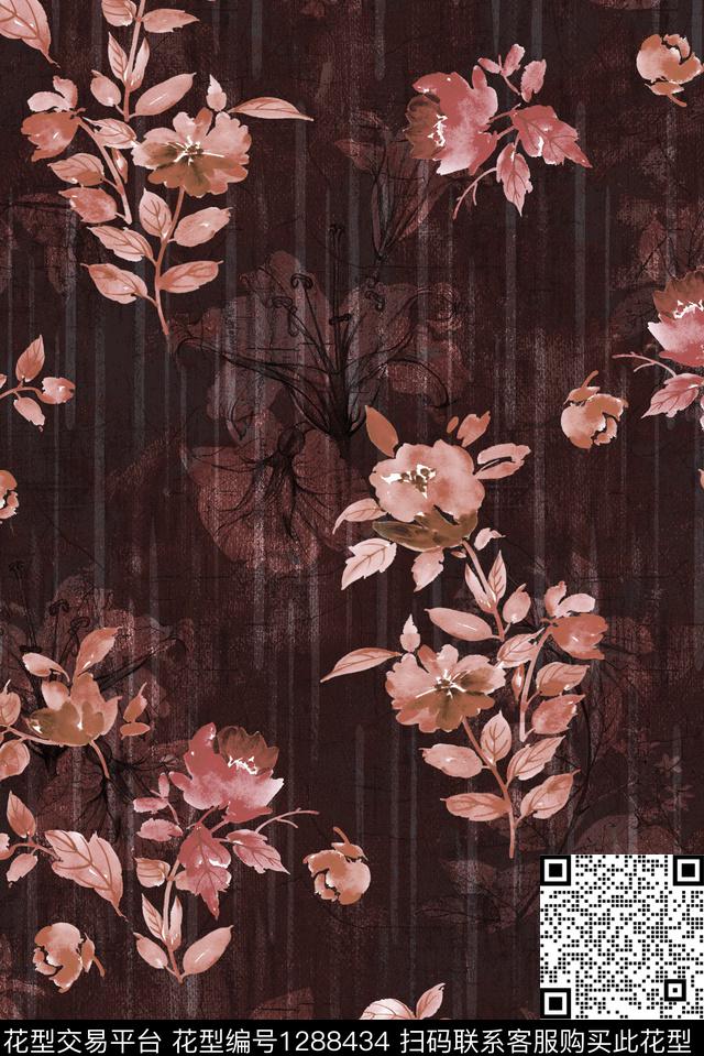 水彩肌理大牌风数码印花华亿平台下载（图片编号: 1288434） - 瓦栏（Walan）