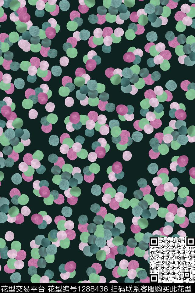 圆形几何波点数码印花华亿平台下载（图片编号: 1288436） - 瓦栏（Walan）