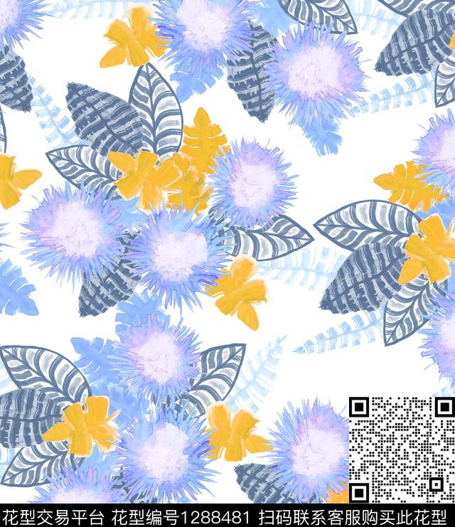 女装数码华亿平台花卉数码印花华亿平台下载（图片编号: 1288481） - 瓦栏（Walan）