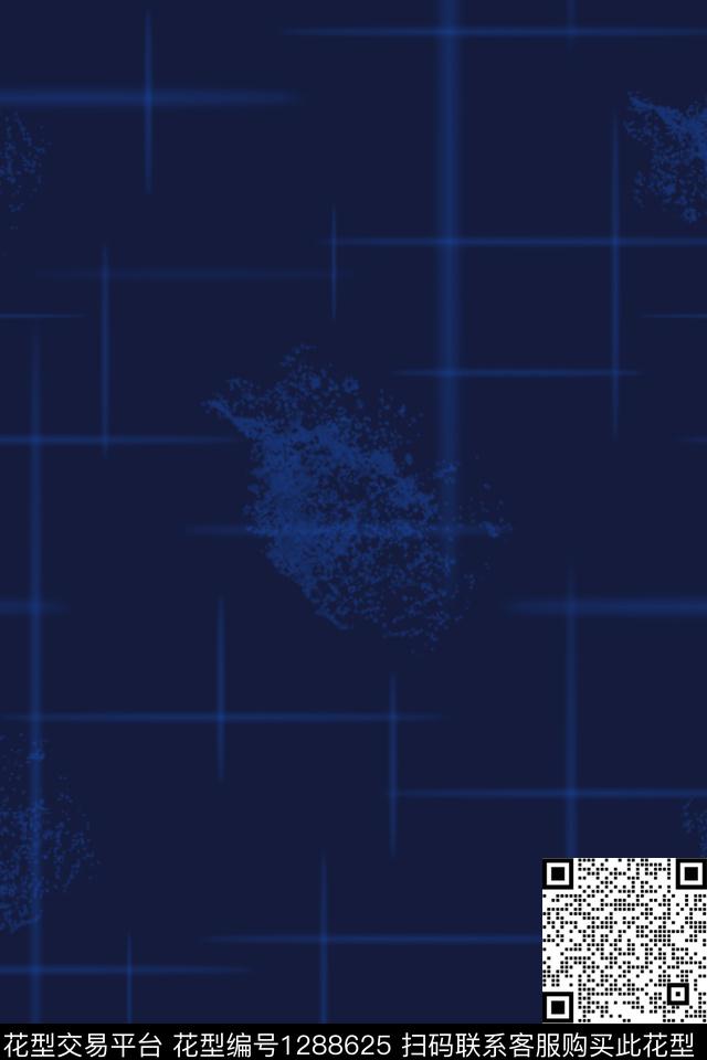 格子几何男装数码印花华亿平台下载（图片编号: 1288625） - 瓦栏（Walan）