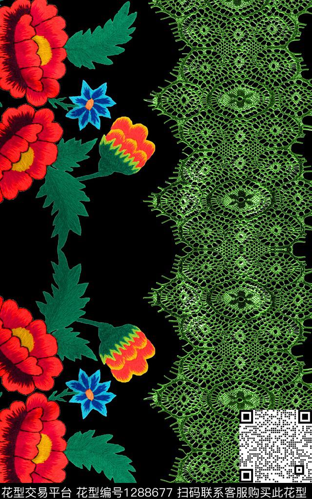 复古定位花波西米亚数码印花华亿平台下载（图片编号: 1288677） - 瓦栏（Walan）