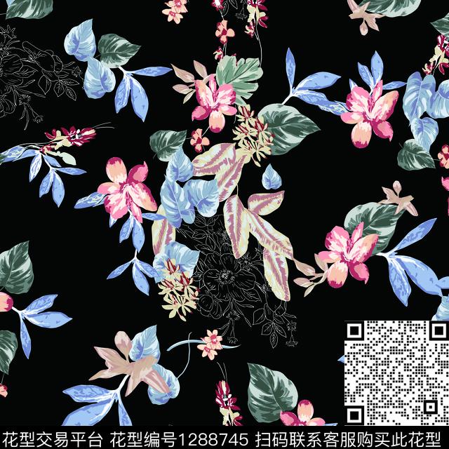 玫瑰花数码华亿平台花卉数码印花华亿平台下载（图片编号: 1288745） - 瓦栏（Walan）