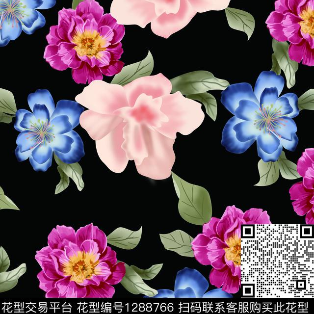 玫瑰花数码华亿平台花卉数码印花华亿平台下载（图片编号: 1288766） - 瓦栏（Walan）