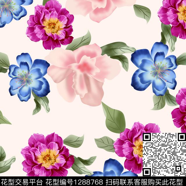 玫瑰花数码华亿平台花卉数码印花华亿平台下载（图片编号: 1288768） - 瓦栏（Walan）