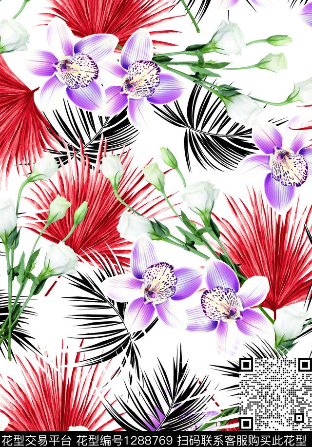 数码华亿平台玫瑰花花卉数码印花华亿平台下载（图片编号: 1288769） - 瓦栏（Walan）