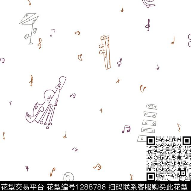 音乐女装大牌风传统印花华亿平台下载（图片编号: 1288786） - 瓦栏（Walan）